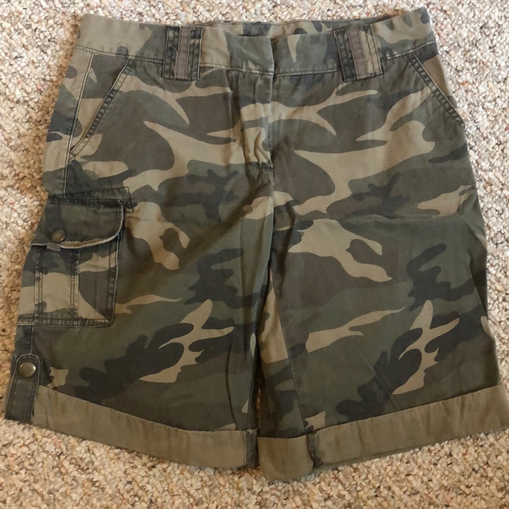 JCrew camo cargo shorts